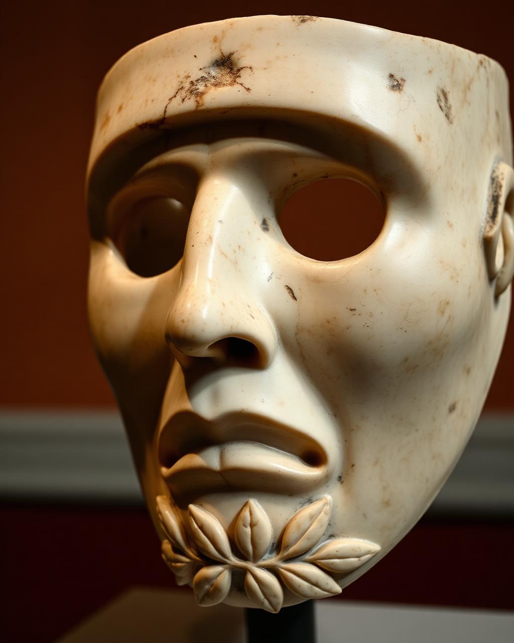 Marble tragic theatre mask